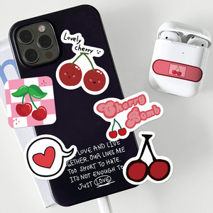 90张韩系可爱小樱桃贴纸少女心手机壳笔记本电脑水杯防水装饰贴画