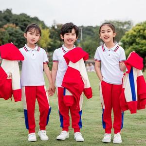 儿童小学生校服春秋运动会套装班服订制夏季幼儿园园服短袖三件套