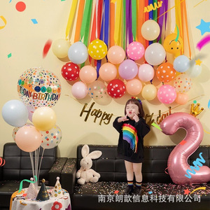 生日气球装饰派对儿童男孩女孩庆祝布置用品套装幼儿园庆生场景