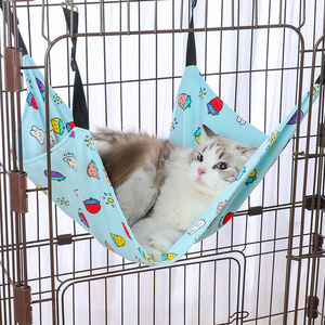 四季通用猫笼吊床帆布加绒猫挂床长度可调节宠物猫咪吊窝秋千猫窝