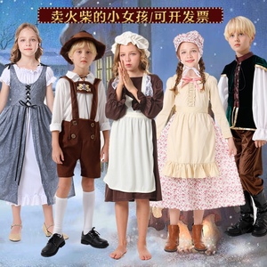 卖火柴的小女孩服装儿童话剧表演六一安徒生童话主题服中世纪服装
