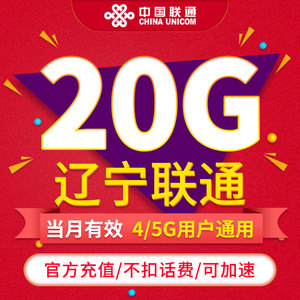 辽宁联通流量  月包20GB 当月有效 不可跨月 通用流量 可提速ZC