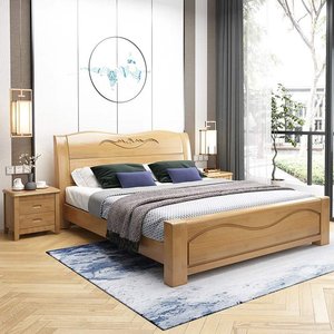 实木床床头柜组合1.8米简约家用新中式单双人出租房经济型床单人