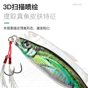 3D打印飘落铁板路亚假饵铅鱼淡水海钓远投沉水翘嘴鲈鱼鳜鱼鲶鱼鲅