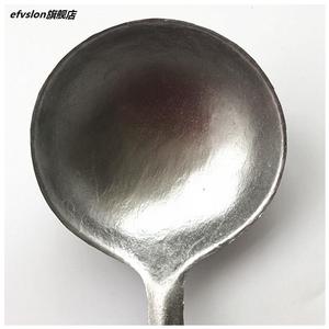 做蛋饺专用勺老式加厚铸铝勺煎蛋勺长柄铝勺木柄勺铝瓢家用饭勺