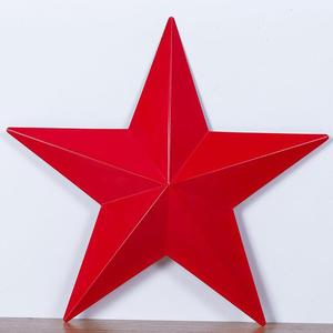 三维立体特大号五角星装饰大红铁艺挂饰不锈钢壁挂圣诞树挂件