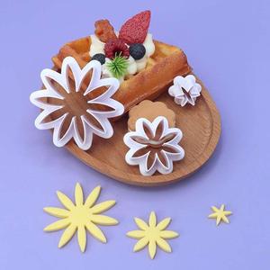 创意新品 翻糖蛋糕diy烘焙器具 烘培工具套装 3pcs菊花塑料饼干切
