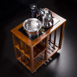 茶边柜实木新中式可移动茶柜架功夫茶具茶水台茶水柜架烧水台
