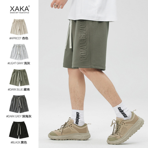 XAKA2024新款重磅夏季休闲短裤男生宽松针织五分裤运动篮球卫裤潮