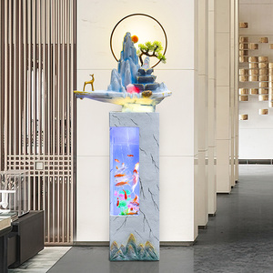 新中式鱼缸流水摆件循环水现代家居客厅玄关招财水景装饰开业礼物