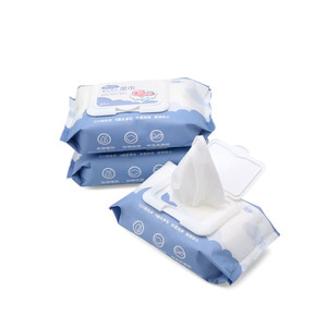 绵芽儿 80抽 婴儿手口湿巾 蓝色系列 手口湿巾婴儿家用