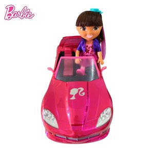 202z22022Nikko遥控车女孩版儿童粉色跑车芭比娃娃玩具车h芭比小