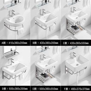 墙式洗555挂手盆浴柜组合迷你挂盆三角阳台盆小户型洗脸盆室瓷简
