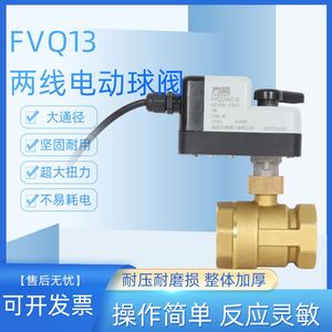 FVQ13微型二线电动球阀二通220v两线断电复位常开闭代替电磁阀24V