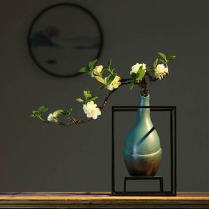 新中式铁艺陶瓷复古花瓶客厅电视柜沙发茶几摆件创意居家桌面装饰