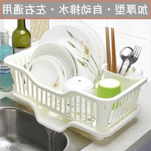 日式加厚塑料厨房家用放碗碟盘子餐具沥水收纳篮水槽边滴水晾碗架