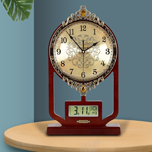 新中式座钟家用欧式桌面钟表客厅美式台钟摆台式时钟装饰摆件坐钟