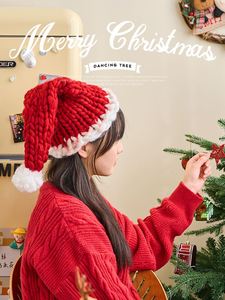 圣诞节装饰品圣诞帽子儿童成人婴儿礼品加粗毛线手工针织保暖网红