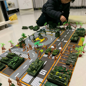 儿童玩具军事战争二战坦克打仗士兵小人沙盘模型材料场景套装古代