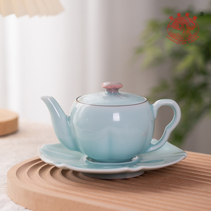 龙泉青瓷下午茶咖啡壶红茶壶家用过滤功夫茶具陶瓷奢华欧式英式
