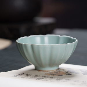 龙泉青瓷官方 主人杯单杯陶瓷品茗杯汝窑功夫茶盏个人用手工茶杯