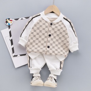 婴儿衣服秋季韩版运动长袖开衫卫衣套装分体一周岁男宝宝休闲童装
