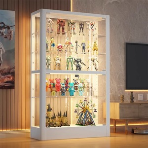 手办乐高展示柜家用模型带灯玻璃透明玩具积木收纳陈列带锁落地柜