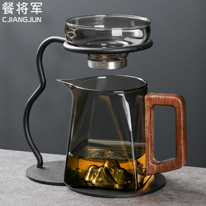 公道杯玻璃高档茶漏茶滤支架一体式三件套创意分茶器茶海功夫茶具