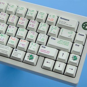 码农VIM程序员键帽白色主题 原厂高度pbt热升华机械键盘键帽156颗