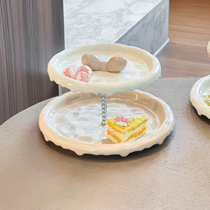 新款零食摆放盘精致水果干果盘家用客厅茶几收纳点心甜品台展示架