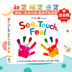 Seetouchfeel 英文原版绘本 See touch feel 触觉视觉嗅觉感官认知 A First Sensory Book 低幼儿童早教启蒙 亲子互动游戏书含镜子