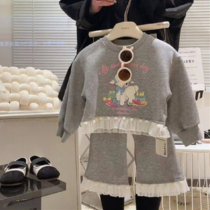 婴儿衣服春秋新款卫衣韩版时髦洋气小公主套装0一1岁半女宝宝春装