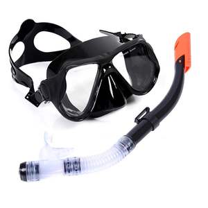 大视野面罩 钢化玻璃潜水镜套装 浮潜用品  半干式呼吸管装备