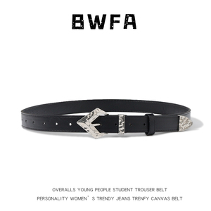 BWFA新款高级感女士款皮带百搭针扣个性腰带简约黑色装饰裤带潮男