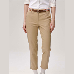 Hazzys哈吉斯直筒休闲裤2024春季新款韩版修身长裤女装白色裤子