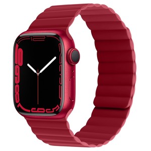 适用苹果手表表带iwatch S8/S9链式磁吸腕带apple watch S7/6/5/4/Ultra/se2新年红色49/44/45/42mm高端黑色