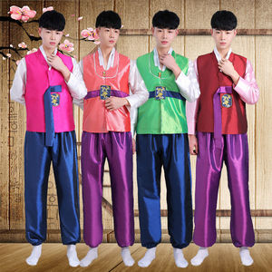 男韩服传统朝鲜服装鲜族服改良韩国古装成人大长今民族舞蹈演出服