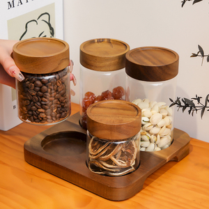 茶叶罐玻璃密封罐厨房家用高硼硅储物储存食品级咖啡收纳罐子套装