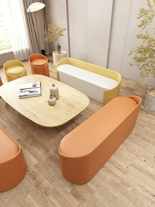 北欧客厅家用创意沙发凳靠背长条网红靠墙美容院沙发长凳餐椅皮质