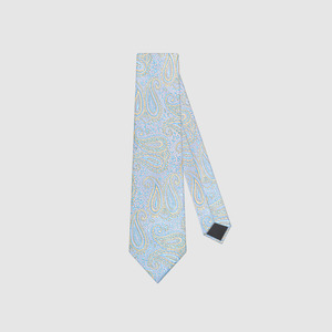 男士英伦复古领带高级感淡蓝色香槟腰果花纹正装休闲提花手打领带