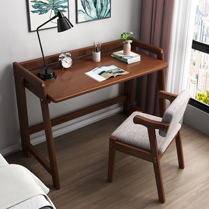 可折叠纯实木电脑桌家用小户型免安装单人书桌出租屋简易学习桌