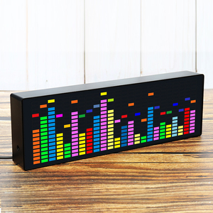 彩色LED音乐频谱电子时钟声控节奏灯1624RGB拾音气氛电平指示器