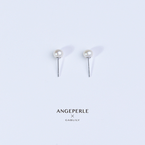天使之泪淡水珍珠耳钉S925银镶嵌精致 简单