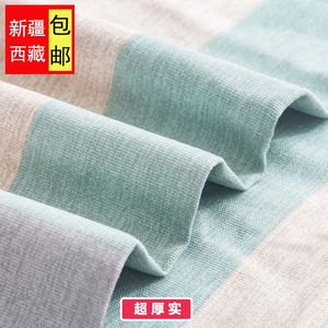 新疆西藏包邮纯棉加密加厚老粗布床单单件棉麻三件套夏季凉席麻布