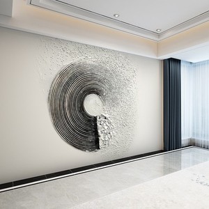抽象立体艺术仿油画墙纸客厅沙发电视装饰墙布高级感卧室浮雕壁纸