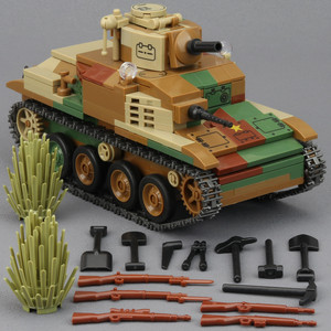 二战乐高八路军德军士兵人仔益智拼装坦克装甲车模型积木男孩玩具