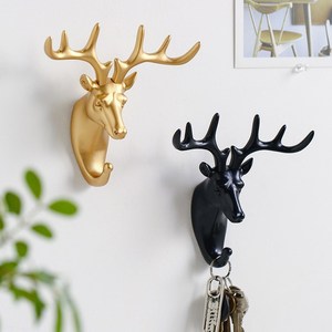 北欧创意可爱鹿头挂钩墙上装饰品挂件进门客厅玄关门上墙壁挂饰