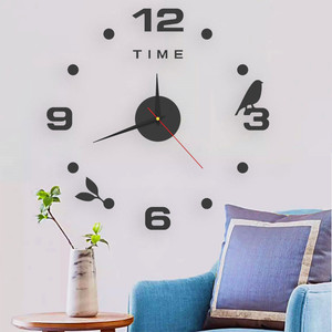 静音免打孔钟表挂钟客厅家用时尚创意墙贴圆形钟表北欧简约装饰表