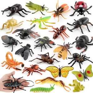 儿童科教仿真昆虫动物模型蝴蝶青蛙蝎子瓢虫森林动物沙盘场景摆件
