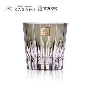 日本进口KAGAMI手工江户切子杯水晶威士忌杯轻奢洋酒杯洛克星芒杯